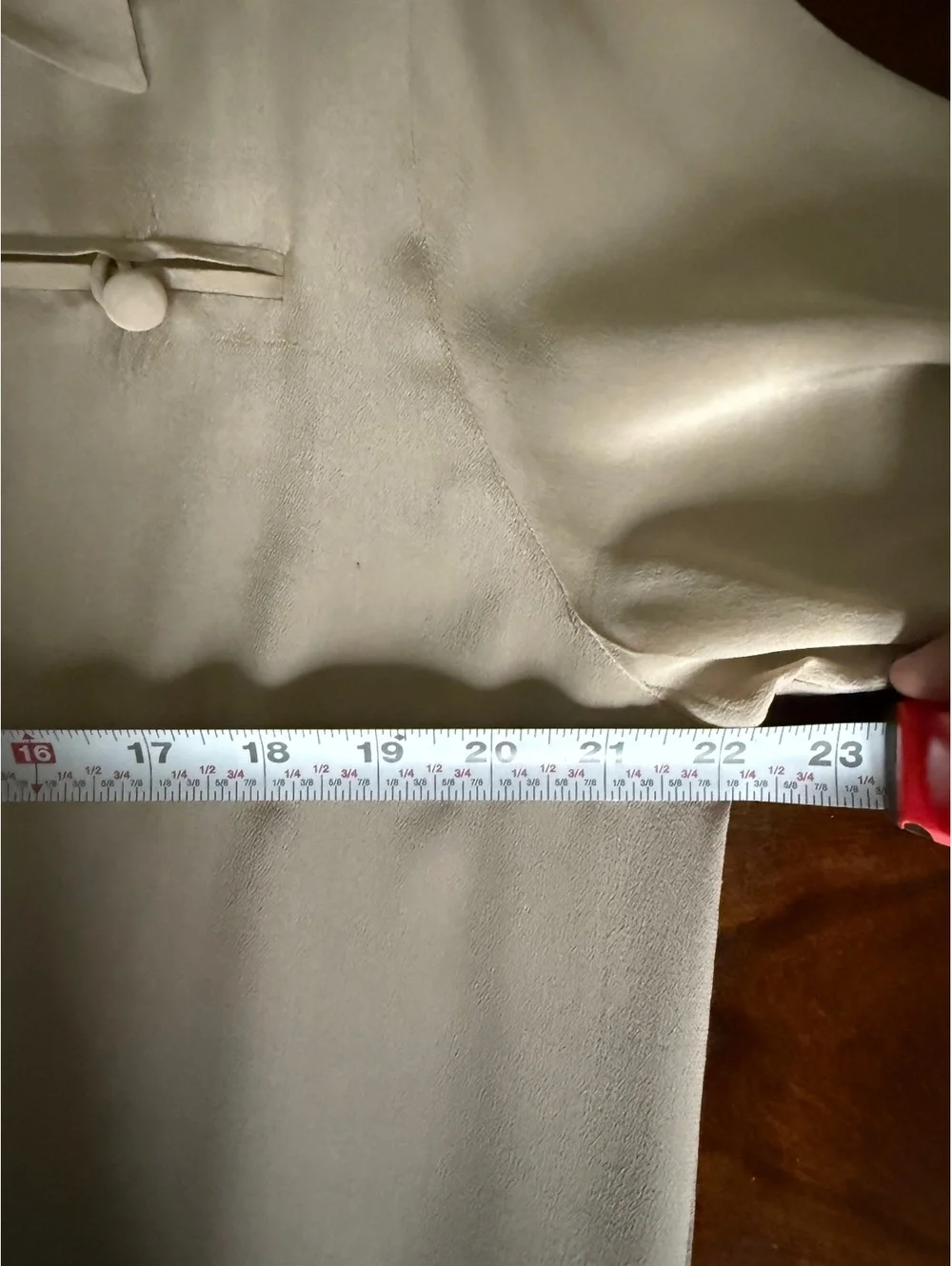 Vintage Orvis 100% Silk Beige Button-Down Long Sleeve Dress Size 16
